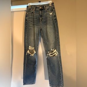 American eagle mom jeans with rips
